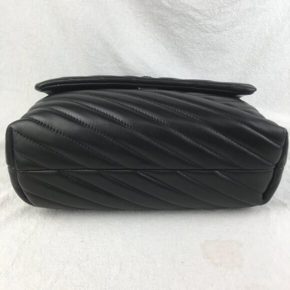 NEW Tory Burch Kira Chevron Large Convertible Should Bag Black - Picture 5 of 9